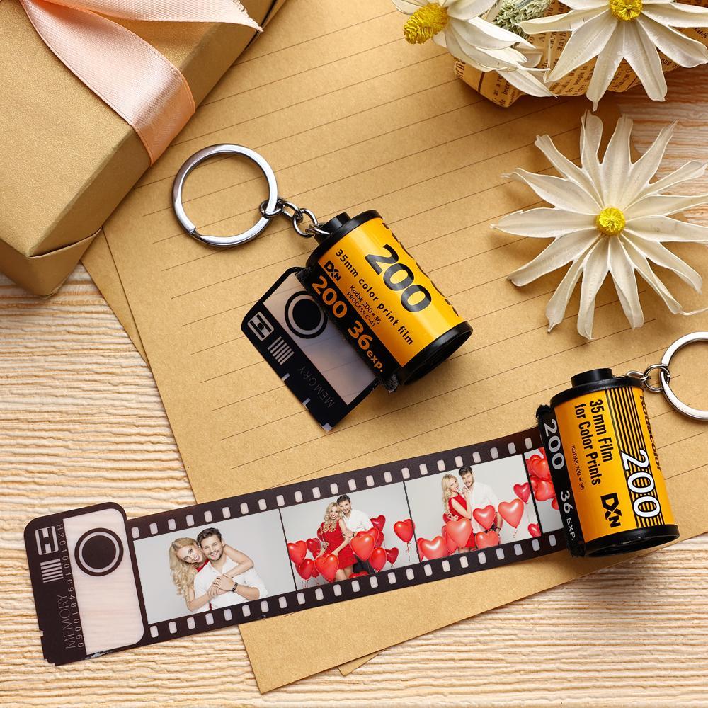 Custom Personal Film Roll Keychain With Pictures For Anniversary