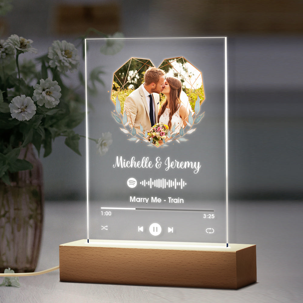 Anniversary Gifts Spotify Glass Art Song Plaque Spotify Frame Music