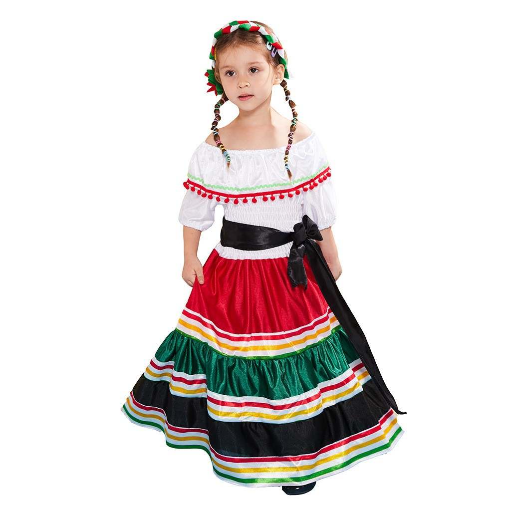 yolsun Mexican Day of The Dead Dress for Kids, Mariachi Costume Dress :  : Toys & Games
