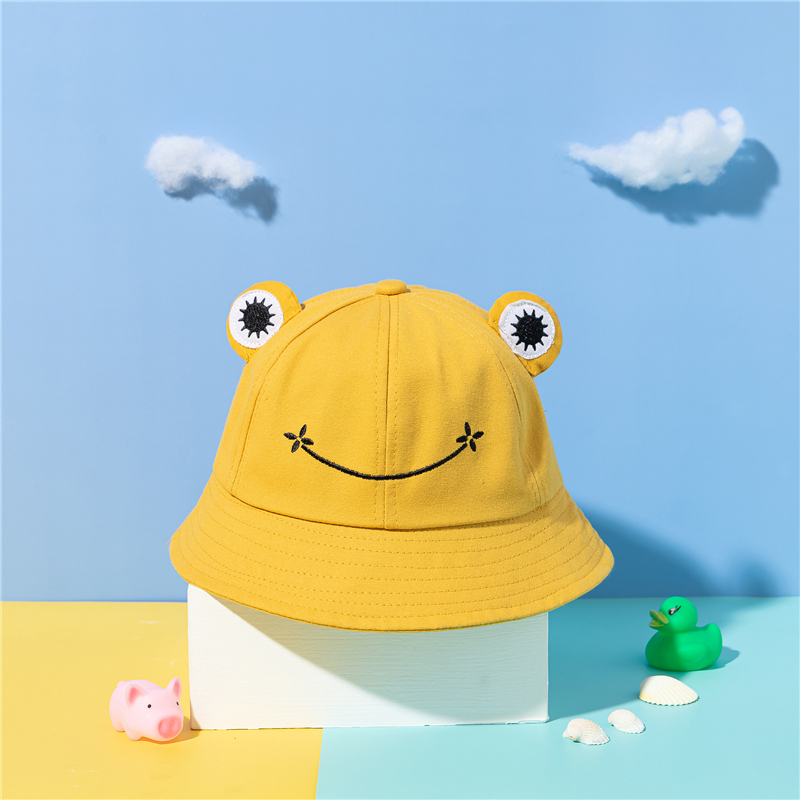 Cute Frog Bucket Hat, Big Eye Frog Cap, Unisex Green Bucket Hat for