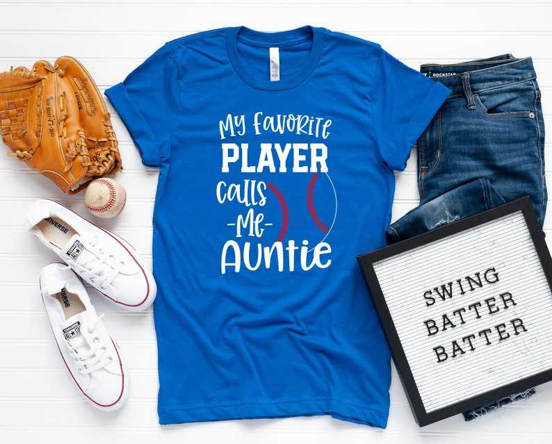 Baseball Aunt Shirt, My favorite player calls me Auntie Baseball Game Shirt#1