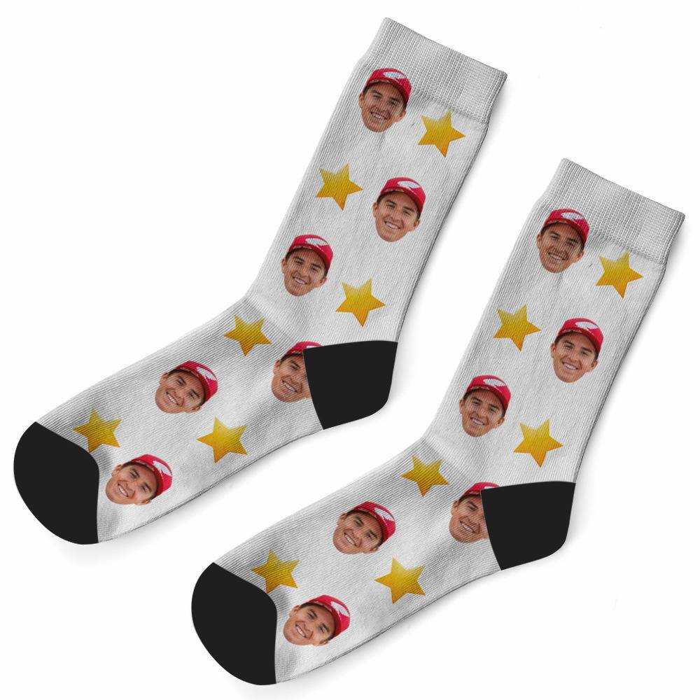 Jett Lawrence Socks Custom Photo Socks Star Socks White