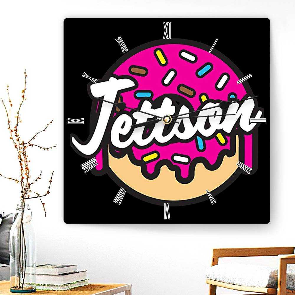 Jett Lawrence Square Wall Clock Home Decor Wall Clock Gifts for Jett Lawrence Fans Donut Wall Clock