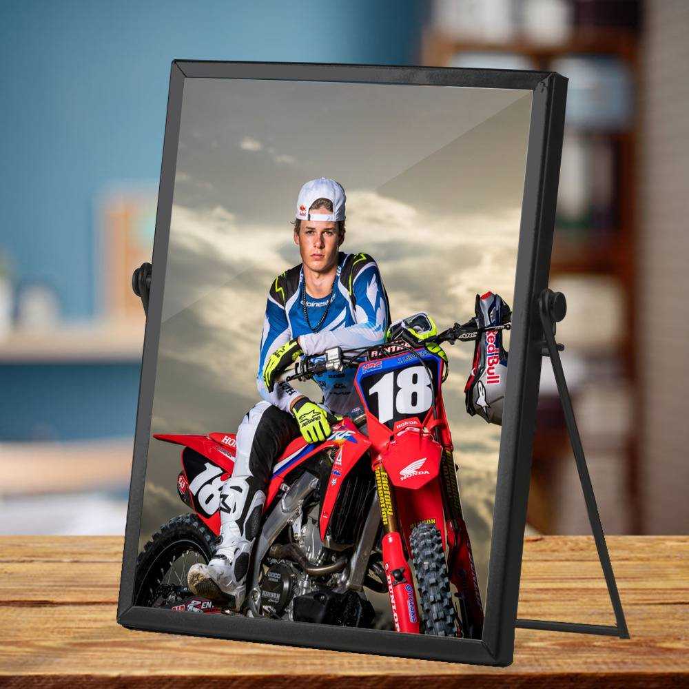 Jett Lawrence Plaque Classic Celebrity Plaque Motocross by Jett Lawrence Plaque with Black Frame