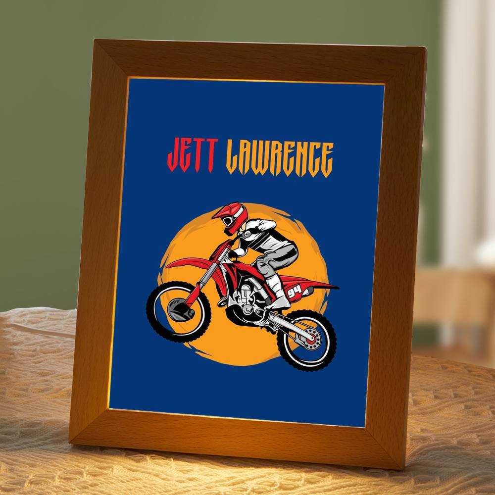 Jett Lawrence Lamp Classic Celebrity Night Light Logo Classic by Jett Lawrence Lamp with Wooden Frame