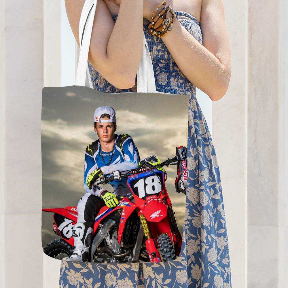Jett Lawrence Totebag Classic Celebrity Totebag Motocross Totebag