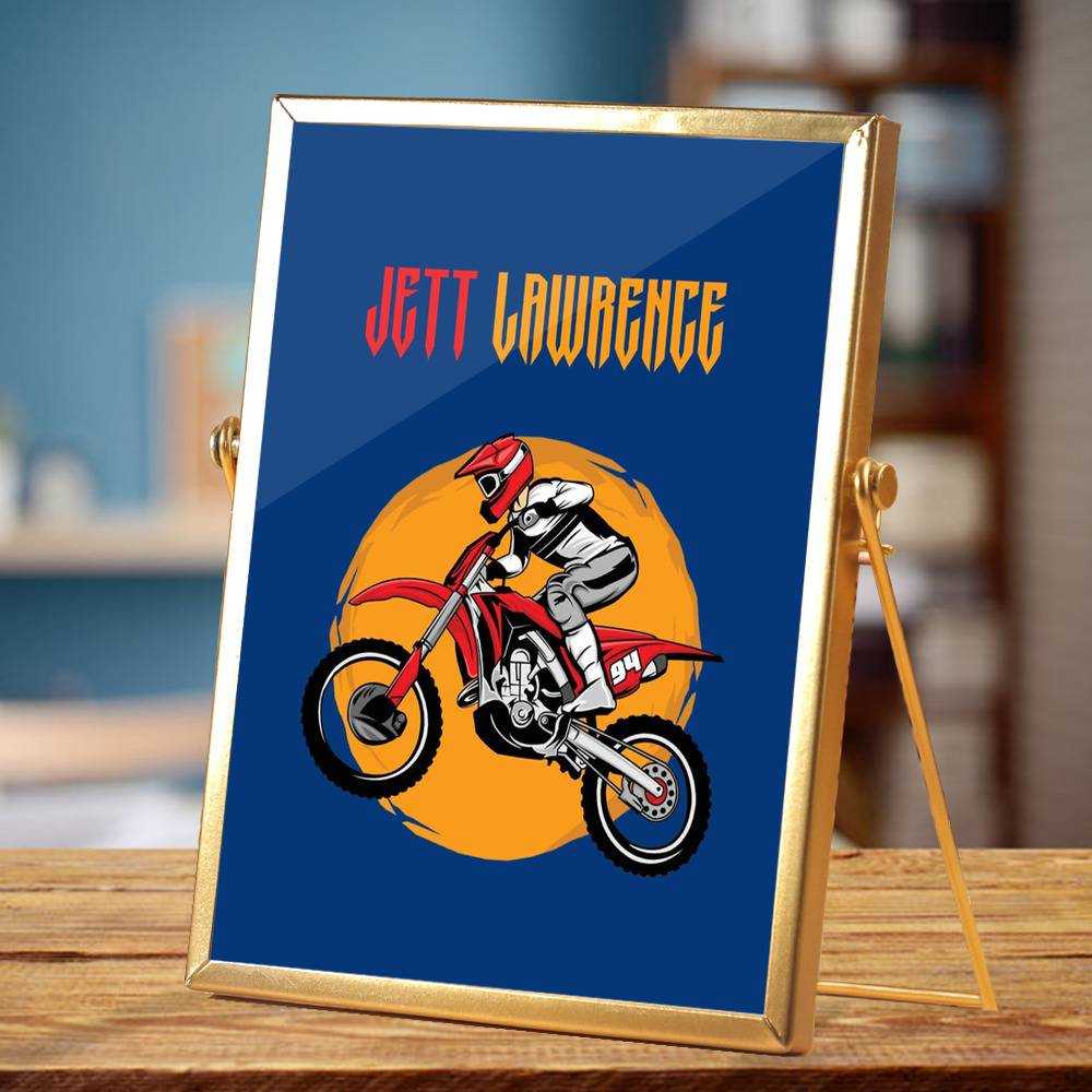 Jett Lawrence Plaque Classic Celebrity Plaque Logo by Jett Lawrence Plaque with Golden Frame