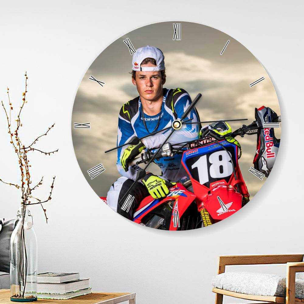 Jett Lawrence Round Wall Clock Home Decor Wall Clock Gifts for Jett Lawrence Fans Motocross Wall Clock