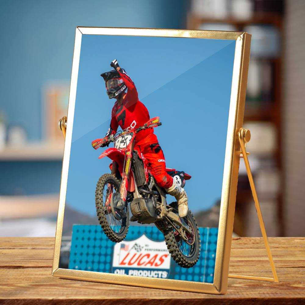 Jett Lawrence Plaque Classic Celebrity Plaque Salutes for His First AMA Pro Motocross Victory by Jett Lawrence Plaque with Golden Frame