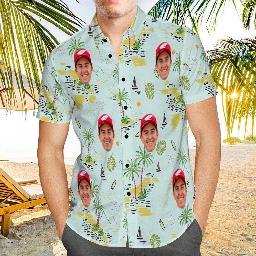 Jett Lawrence Hawaiian Shirt Custom Photo Hawaiian Shirt Chinoiserie Beach Print Hawaiian Shirt