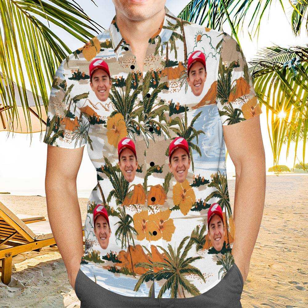 Jett Lawrence Hawaiian Shirt Custom Photo Hawaiian Shirt Beach Pattern Hawaiian Shirt
