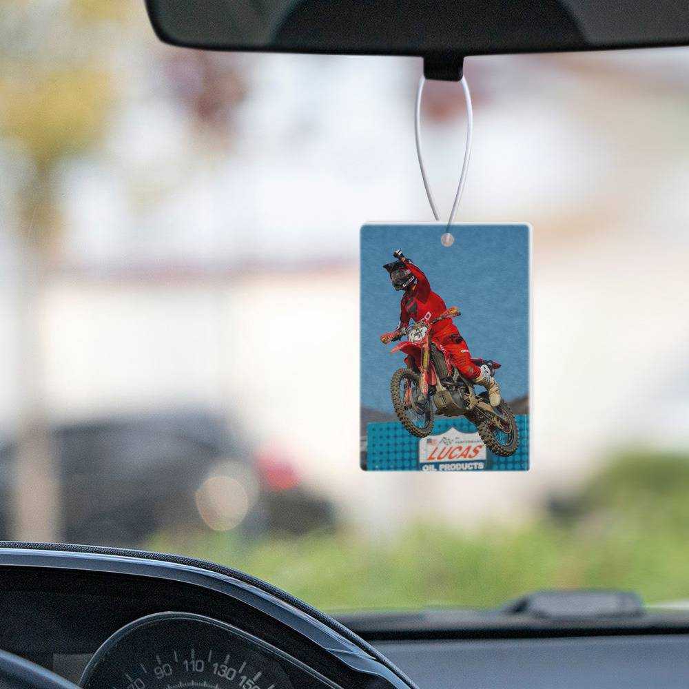Jett Lawrence Car Air Freshener Car Hanging Accessoires Gifts for Jett Lawrence Fans Salutes for His First AMA Pro Motocross Victory Air Freshener