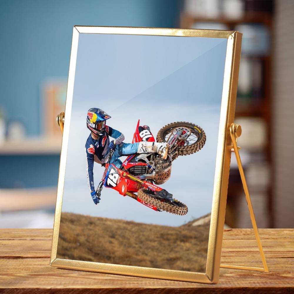Jett Lawrence Plaque Classic Celebrity Plaque Dirt Bike 250 by Jett Lawrence Plaque with Golden Frame