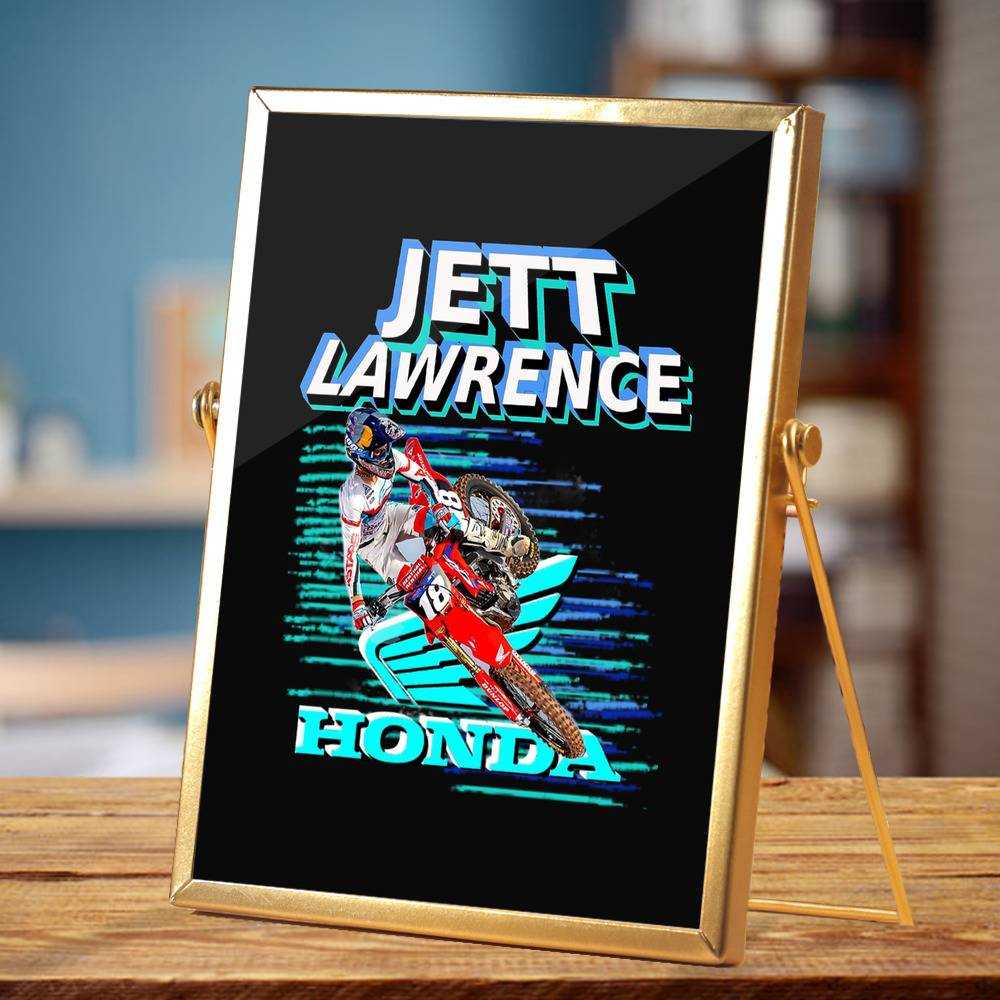 Jett Lawrence Plaque Classic Celebrity Plaque Mx Champ Motocross by Jett Lawrence Plaque with Golden Frame