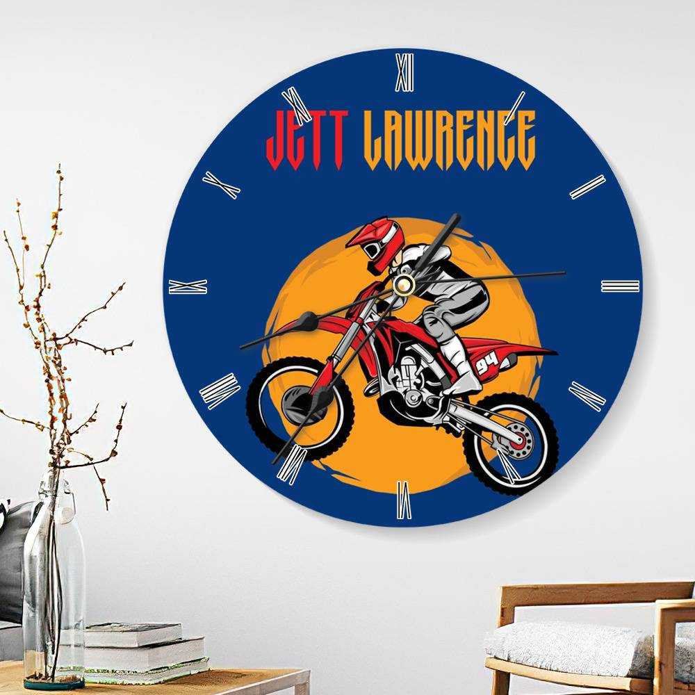 Jett Lawrence Round Wall Clock Home Decor Wall Clock Gifts for Jett Lawrence Fans Logo Wall Clock