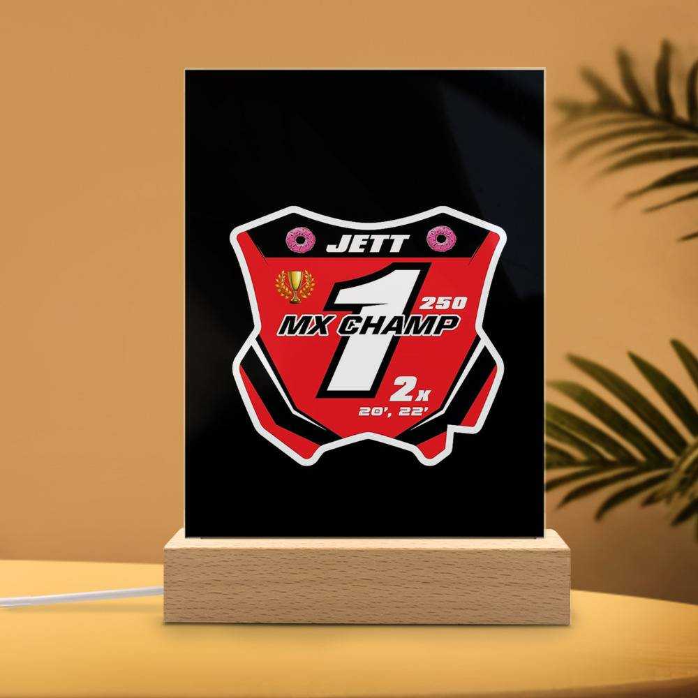 Jett Lawrence Lamp Classic Celebrity Night Light Championship by Jett Lawrence Lamp with Wooden Base