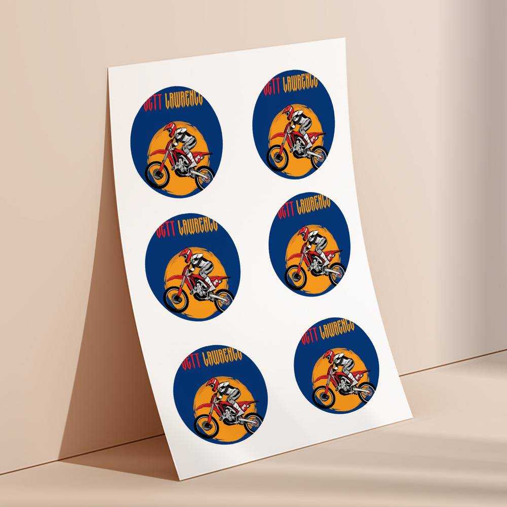 Jett Lawrence round stickers decorative stickers gift for fans Logo