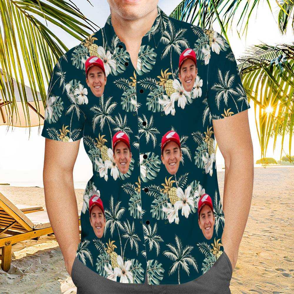 Jett Lawrence Hawaiian Shirt Custom Photo Hawaiian Shirt Floral Pattern Hawaiian Shirt