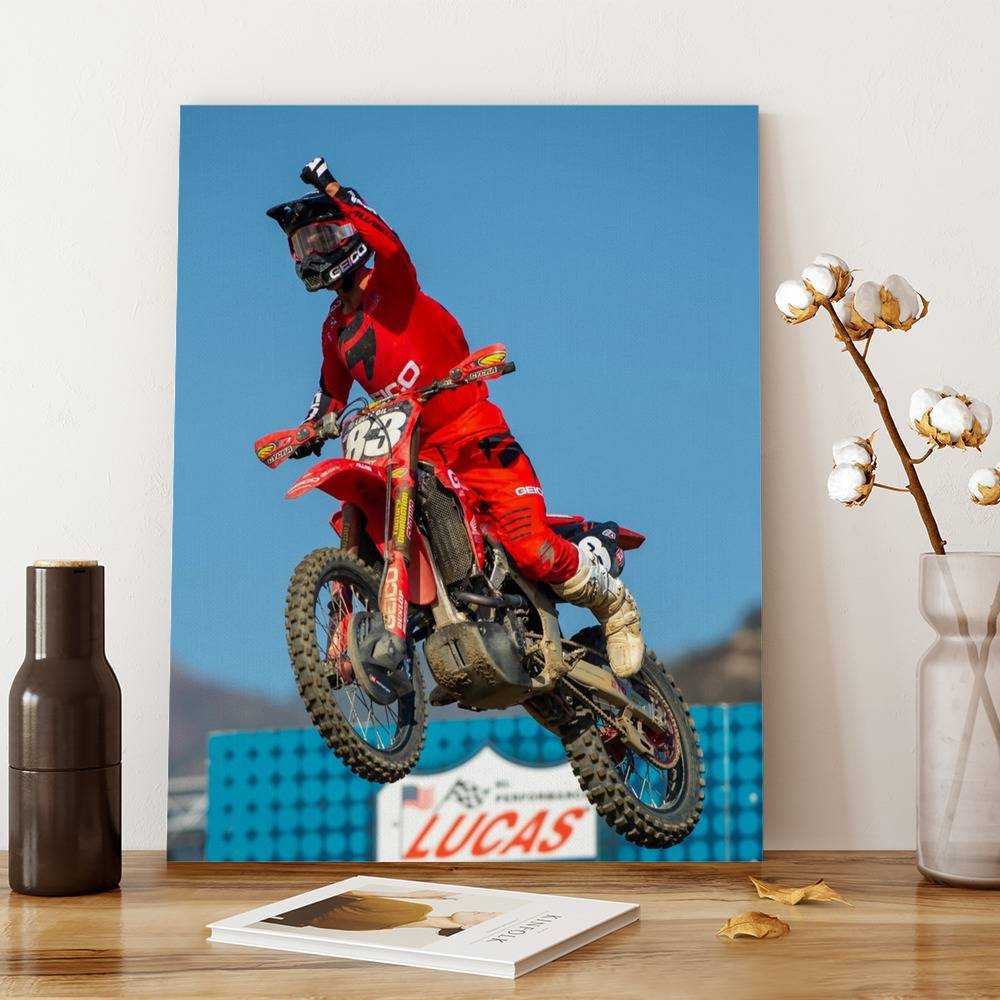 Jett Lawrence Canvas Classic Celebrity Canvas Salutes for His First AMA Pro Motocross Victory by Jett Lawrence Canvas