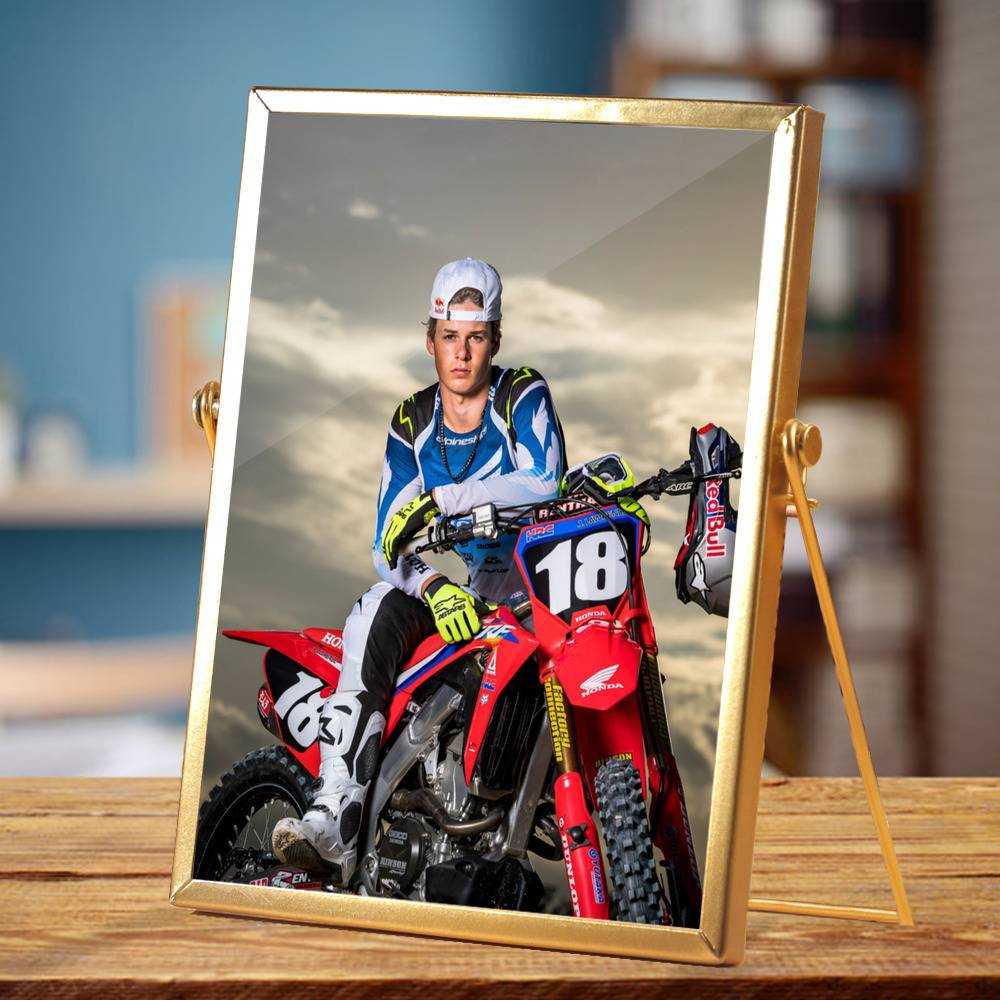 Jett Lawrence Plaque Classic Celebrity Plaque Motocross by Jett Lawrence Plaque with Golden Frame