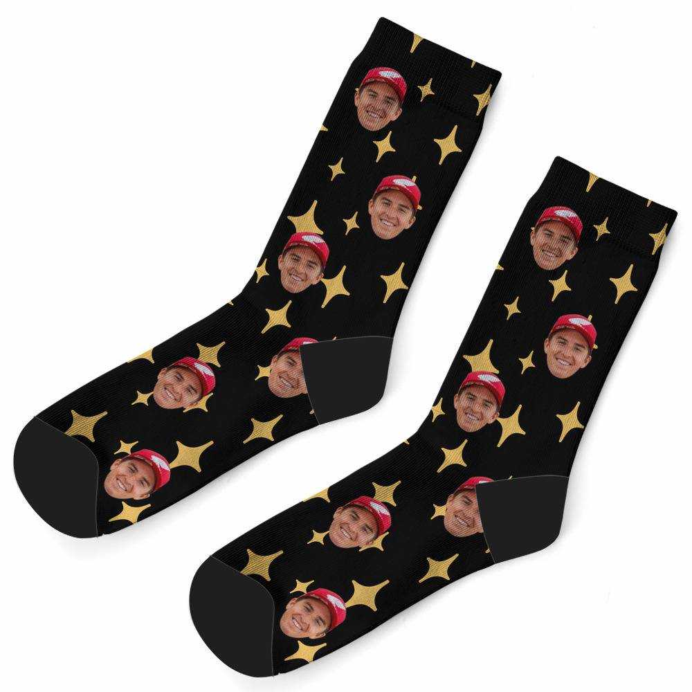 Jett Lawrence Socks Custom Photo Socks Twinkle Star Socks Black