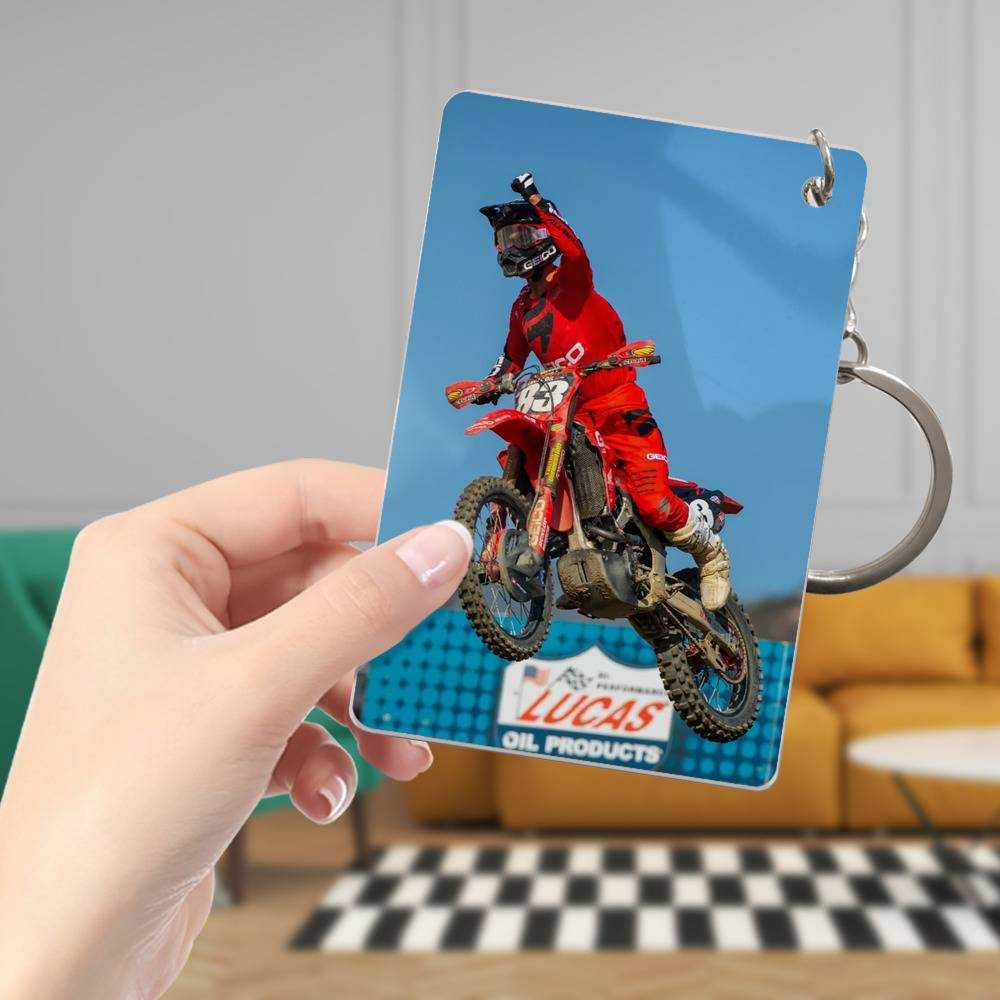 Jett Lawrence Keychain Classic Celebrity Keychain Salutes for His First AMA Pro Motocross Victory by Jett Lawrence Keychain
