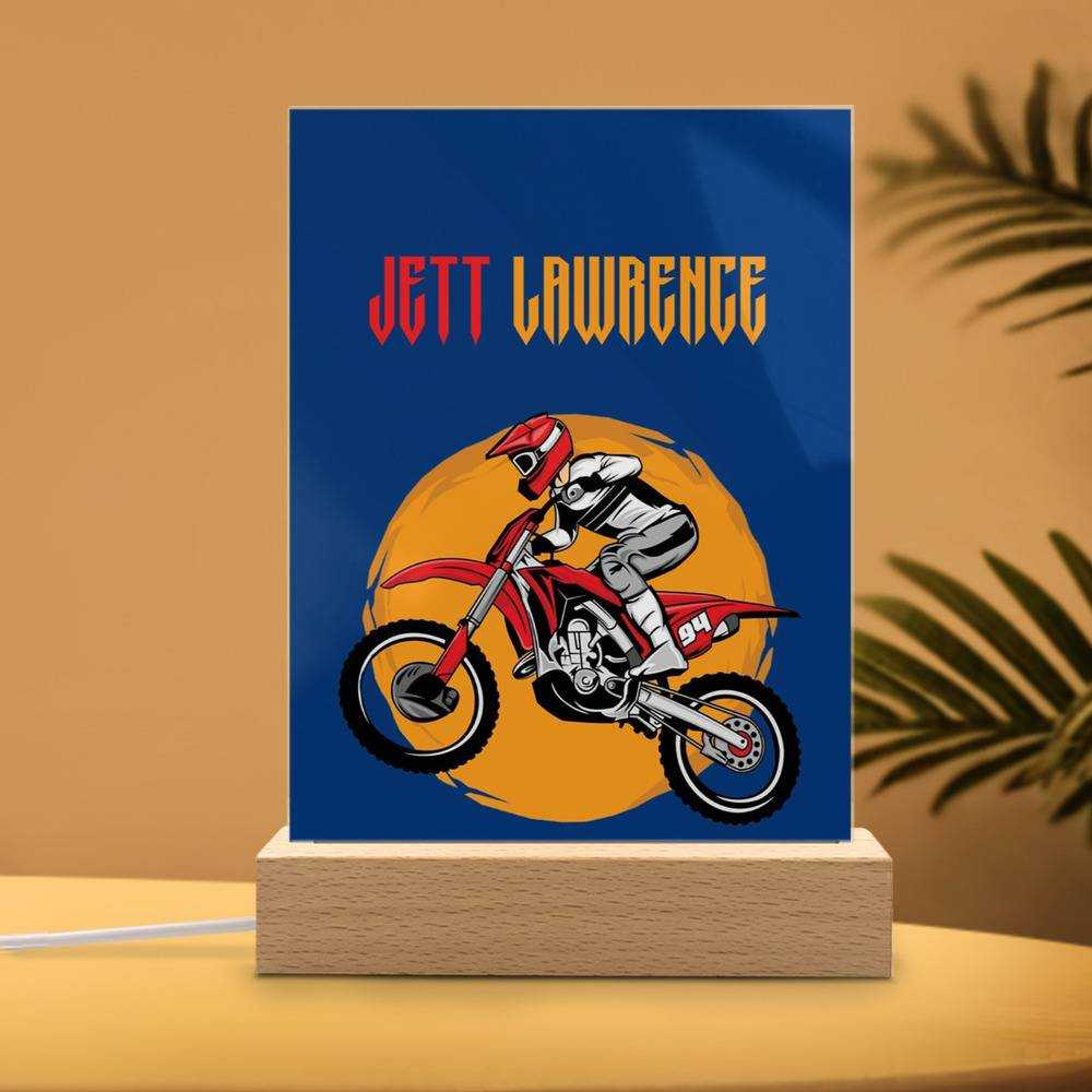 Jett Lawrence Lamp Classic Celebrity Night Light Logo by Jett Lawrence Lamp with Wooden Base