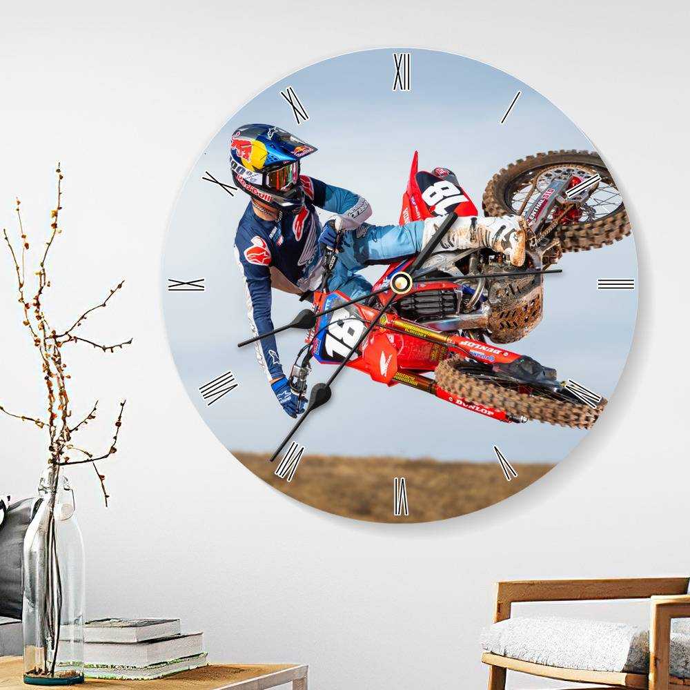Jett Lawrence Round Wall Clock Home Decor Wall Clock Gifts for Jett Lawrence Fans Dirt Bike 250 Wall Clock