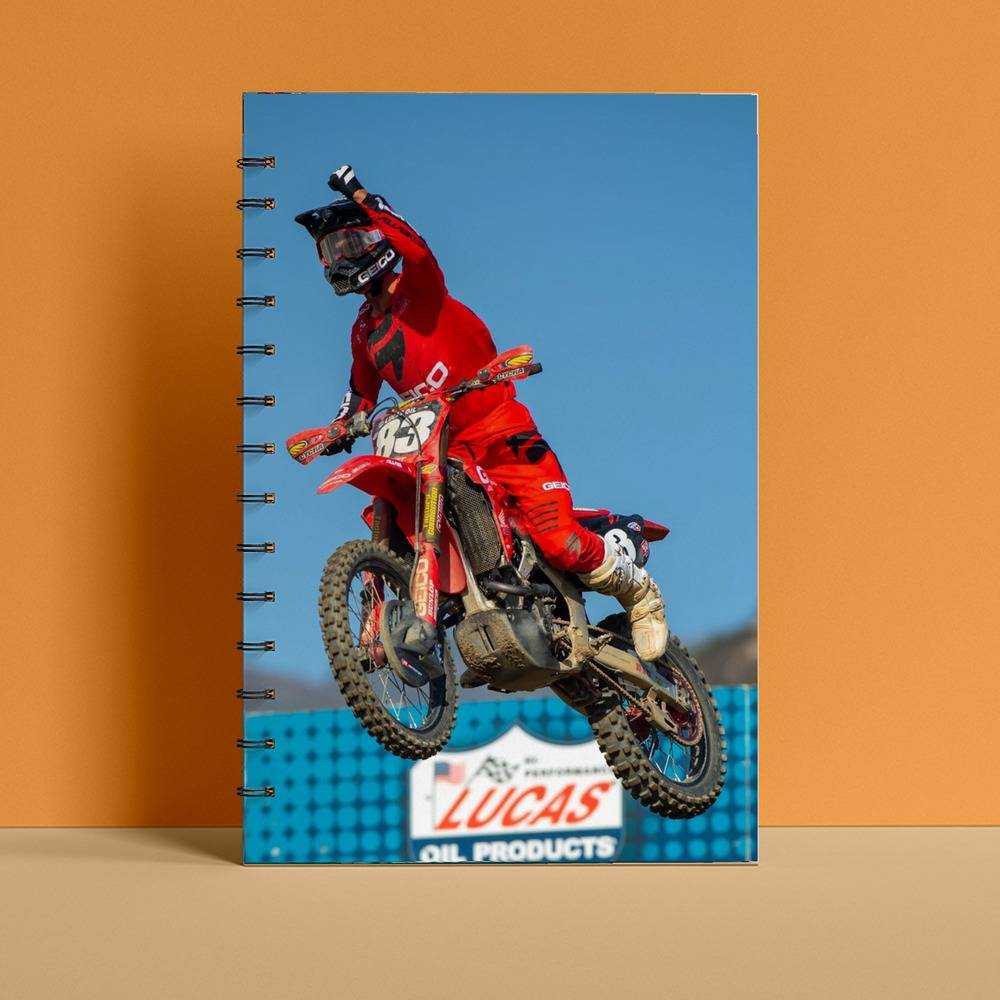 Jett Lawrence Spiral Bound Notebook Journal Diary Gift for Fans Salutes for His First AMA Pro Motocross Victory Notebook