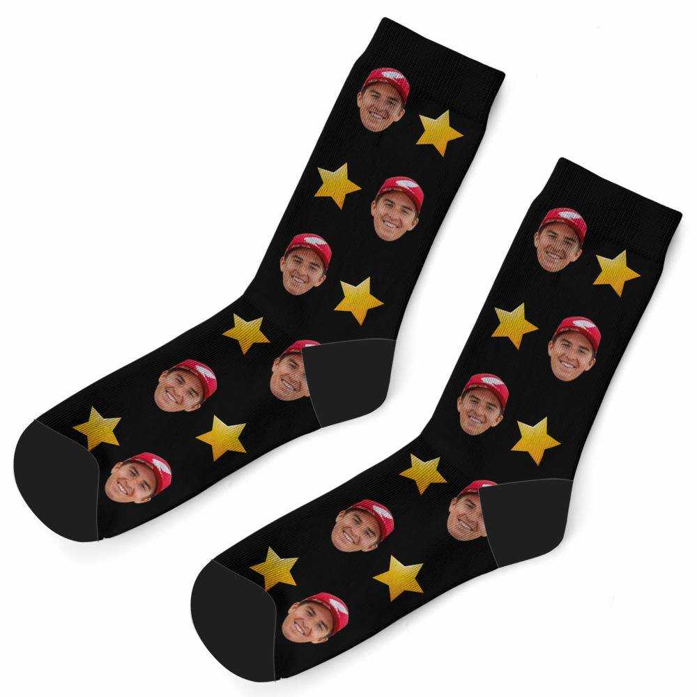 Jett Lawrence Socks Custom Photo Socks Star Socks Black