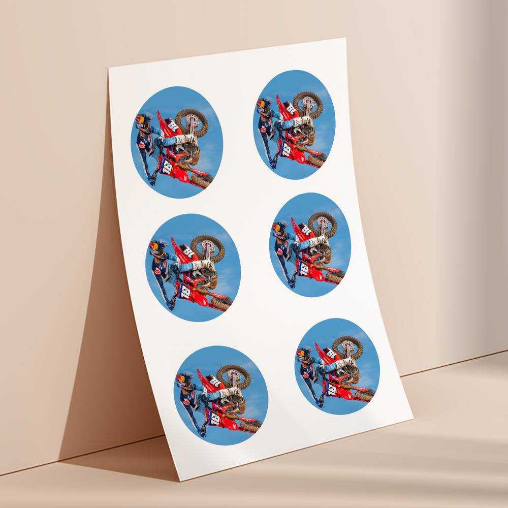 Jett Lawrence round stickers decorative stickers gift for fans Monster Energy 250