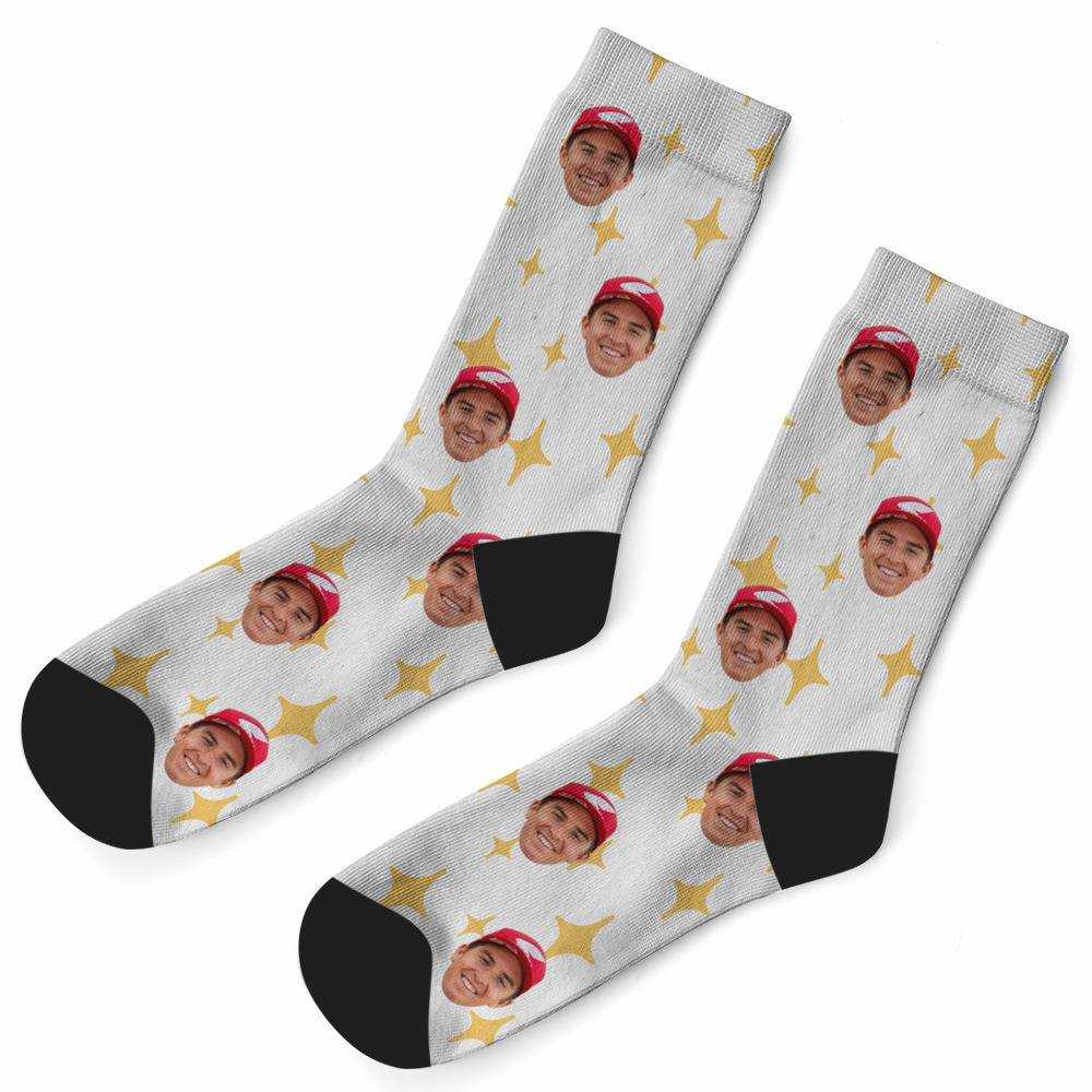 Jett Lawrence Socks Custom Photo Socks Twinkle Star Socks White