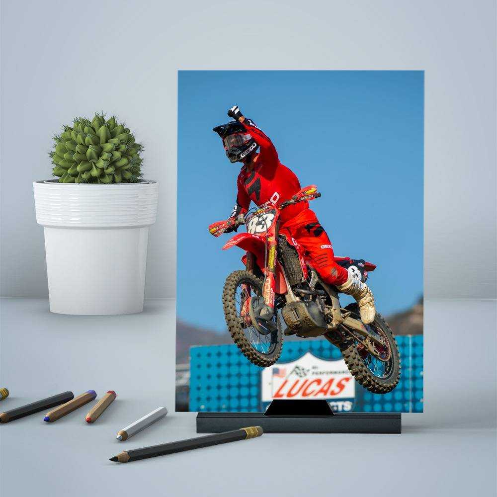 Jett Lawrence Greeting Card Classic Celebrity Greeting Card Salutes for His First AMA Pro Motocross Victory by Jett Lawrence Greeting Card
