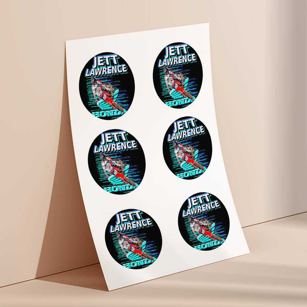 Jett Lawrence round stickers decorative stickers gift for fans Mx Champ Motocross