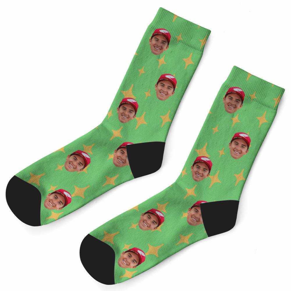 Jett Lawrence Socks Custom Photo Socks Twinkle Star Socks Green