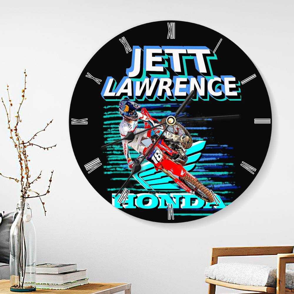 Jett Lawrence Round Wall Clock Home Decor Wall Clock Gifts for Jett Lawrence Fans Mx Champ Motocross Wall Clock