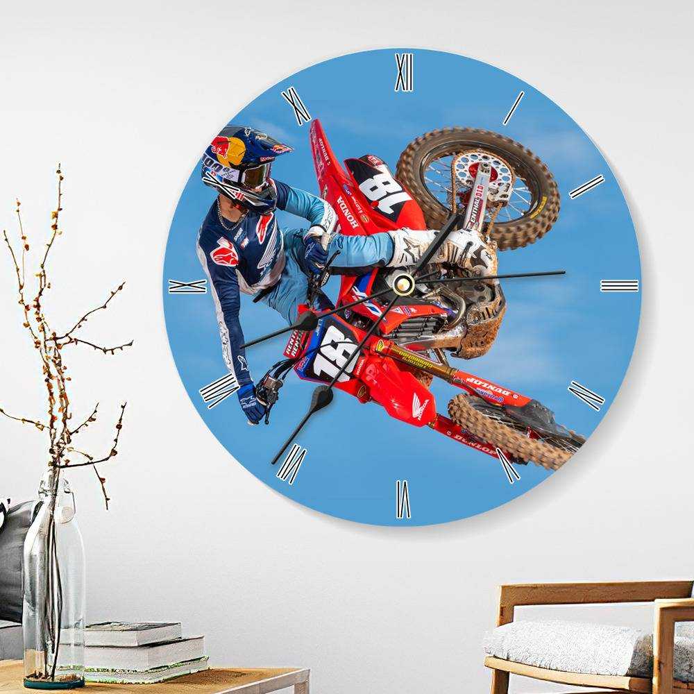 Jett Lawrence Round Wall Clock Home Decor Wall Clock Gifts for Jett Lawrence Fans Monster Energy 250 Wall Clock