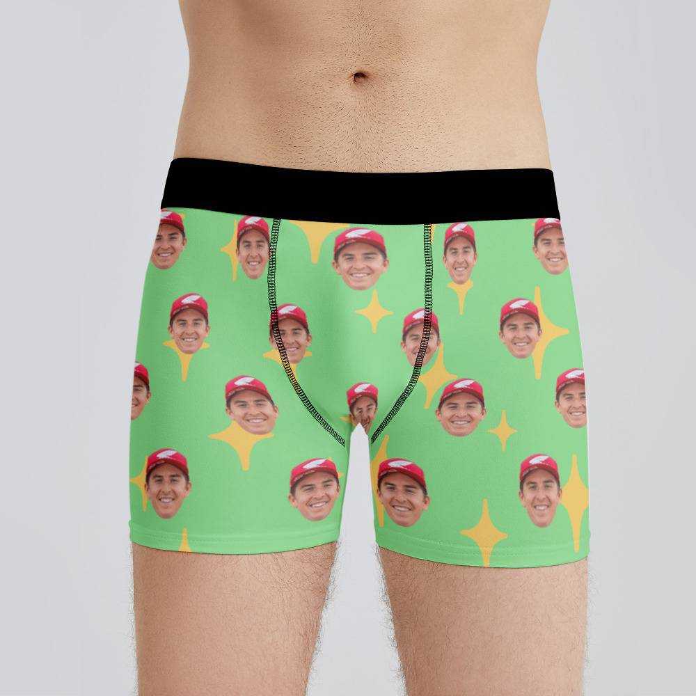 Jett Lawrence Boxers Custom Photo Boxers Men's Underwear Twinkle Star Boxers Green