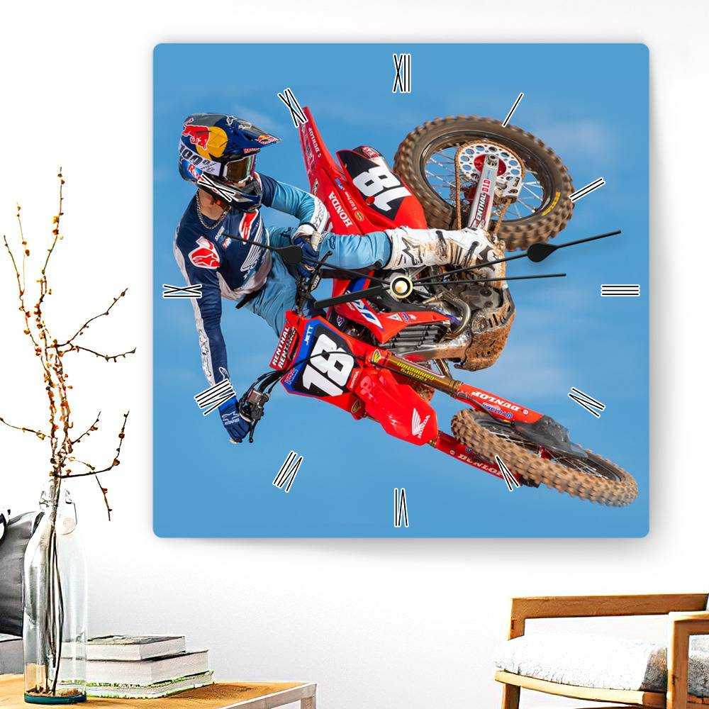 Jett Lawrence Square Wall Clock Home Decor Wall Clock Gifts for Jett Lawrence Fans Monster Energy 250 Wall Clock