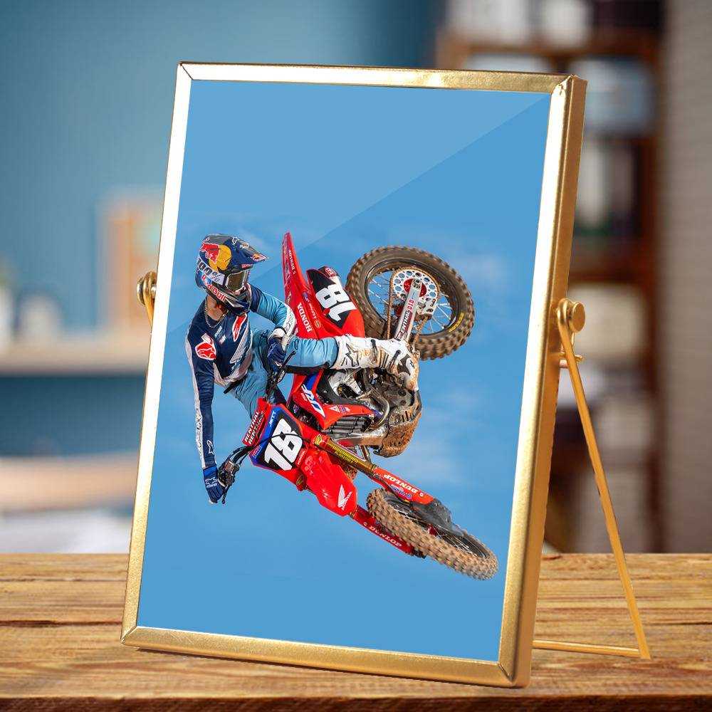 Jett Lawrence Plaque Classic Celebrity Plaque Monster Energy 250 by Jett Lawrence Plaque with Golden Frame