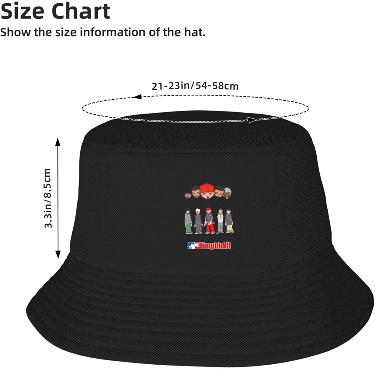 Bucket Hat for Women Men Limp Rock Bizkit Band Bucket Cap Unisex Black ...