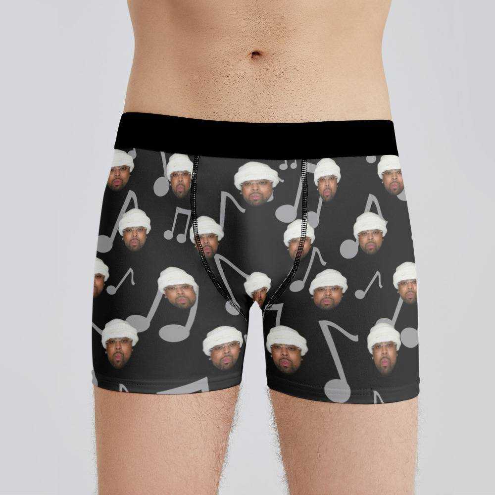 Westside Gunn Boxers Custom Photo Boxers Men's Underwear Music Note Boxers Black
