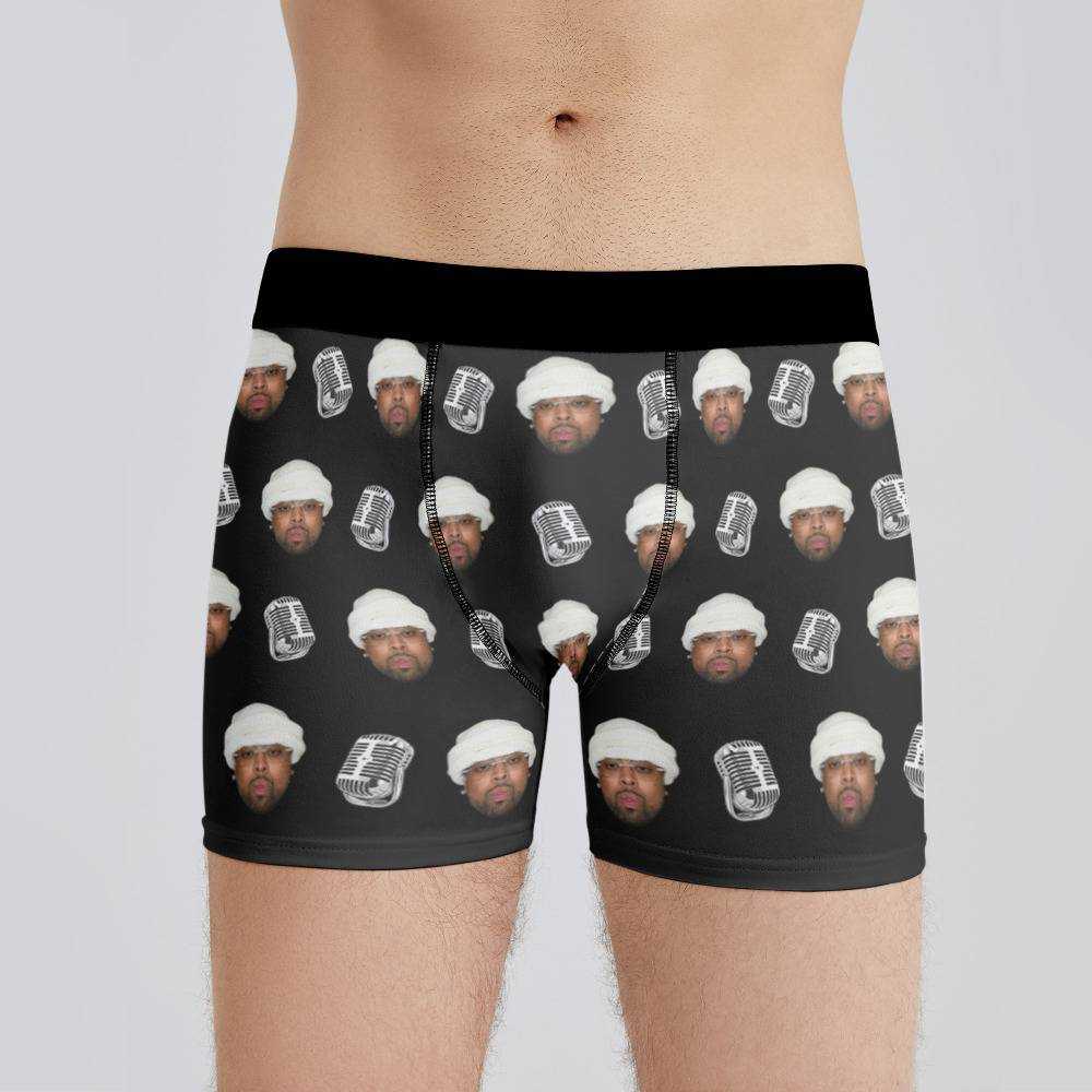 Westside Gunn Boxers Custom Photo Boxers Men's Underwear Microphone Boxers Black