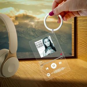 Spotify Glass - Custom Spotify Code Music Plaque Keychain(5.4cm x 8.6cm)