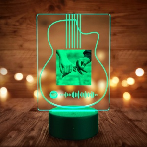 Custom Spotify Night Light with 7 Colors Personalized Night Light with Remote Control Guitar