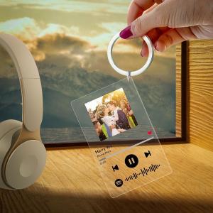 Spotify Glass - Personalized Spotify Code Music Plaque Keychain(5.4cm x 8.6cm)