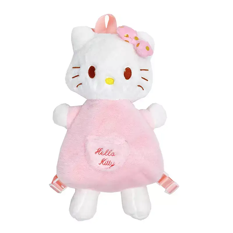 New Sanrio Hello Kitty Kawaii Plush Backpack Stuffed Animals Dolls Toys Plushie  Bag Anime Cartoon Kt Shoulder Backpacks Bags