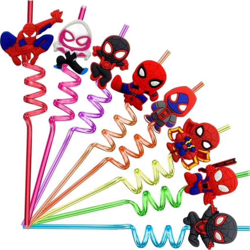 8pcs Spidey And His Amazing Friends Theme Drinking Straws