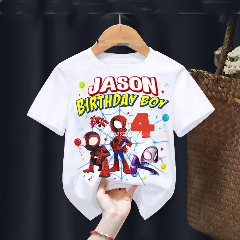 Spidey and His Amazing Friends Birthday Party Birthday Short Sleeve