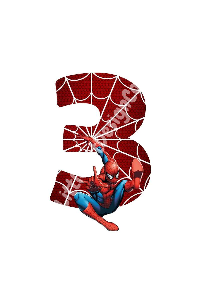 Printable Spiderman 3rd Birthday | Cake Topper | Digital Download | Instant Download | PNG#1
